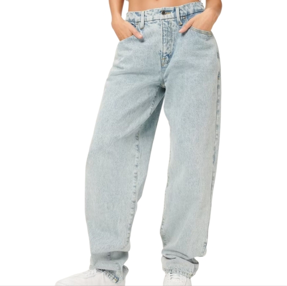 Good American Denim - Good America Good 90's Loose Baggy Jeans Light Wash Size 2/26